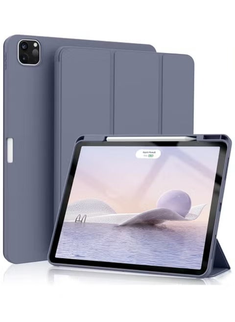 Cover Case For iPad Pro 11 Inch Pro 11 inch 2022/2021/2020/2018 Gen with Pencil Holder Smart iPad Case Support Touch ID and Auto Wake/Sleep with Auto 2nd Gen Pencil Charging Lavender