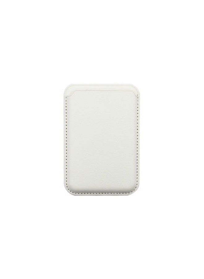 Suitable For IPhone14 5 6PU Magnetic Card Bag For Apple Mobile Phone 13promax Magsafe Leather 12 Card Set-Color:White-Applicable Models:Pu (13 Strong Magnets) - Image 1