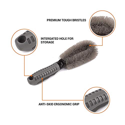 AKSMIT 2 Pcs Brush Tire Cleaning Brush Brush for Cleaning Car Wheel Hub Wheel Tire Rim Scrub Brush Hub Clean Wash UsefulCleaning Tool,Set of 2 Brushes for Toyota Fortuner - Image 4