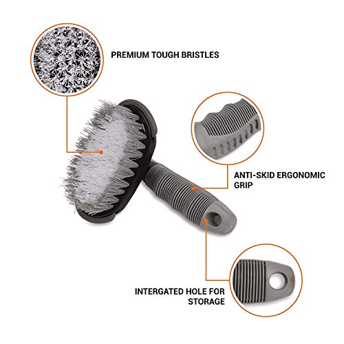 AKSMIT 2 Pcs Brush Tire Cleaning Brush Brush for Cleaning Car Wheel Hub Wheel Tire Rim Scrub Brush Hub Clean Wash UsefulCleaning Tool,Set of 2 Brushes for Toyota Fortuner - Image 5