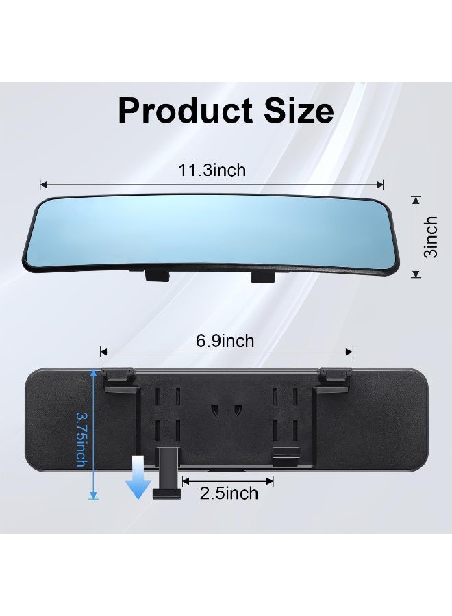 LivTee Anti Glare Rear View Mirror - 11.2'' Wide Angle Panoramic Convex Curve Mirror Clip On - Eliminates Blind Spot and Glare for Cars, SUV, Trucks - Image 4