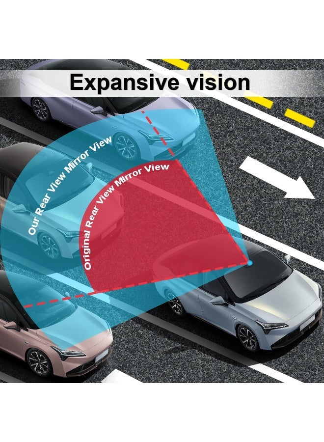 LivTee Anti Glare Rear View Mirror - 11.2'' Wide Angle Panoramic Convex Curve Mirror Clip On - Eliminates Blind Spot and Glare for Cars, SUV, Trucks - Image 5