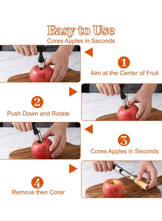 Apple Corer Tool, Premium Stainless Steel Apple Core Remover With Ergonomic Non-Slip Handle, Easy To Use AppleCorer, Dishwasher Safe Corer Tool Kitchen For Apples, Pears - Image 5
