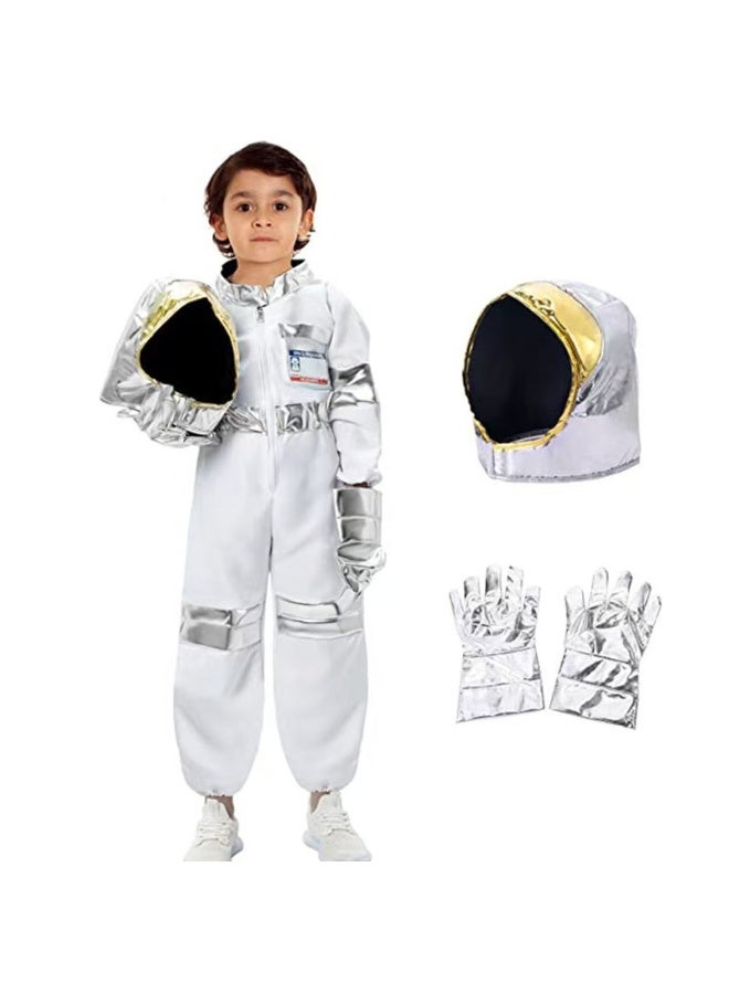JAYATO Children's Space Suit, Halloween Cosplay costume, Astronaut, Cosmonaut, Festival Party Performance Costume, Role-playing Costume Set, Size XL (130cm -140 cm) - Image 1