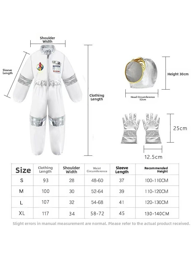 JAYATO Children's Space Suit, Halloween Cosplay costume, Astronaut, Cosmonaut, Festival Party Performance Costume, Role-playing Costume Set, Size XL (130cm -140 cm) - Image 2