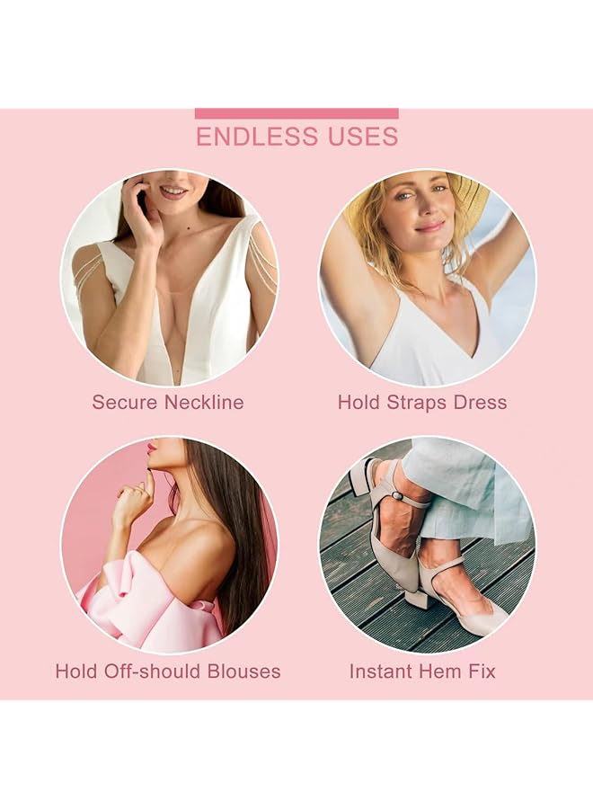 erorex 100 Pcs Double Sided Body Tape Self Adhesive Fashion Tape For Clothes And Body Clear Clothing Tape For Dress Secret Bra Tape Body Lingerie - Image 5
