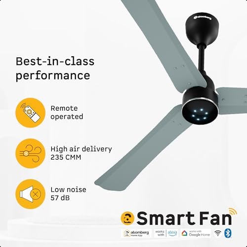 atomberg Renesa Halo Smart Alexa Enabled 1200mm BLDC Ceiling Fan with Remote | BEE 5 star | High Air Delivery | Low noise | LED Speed Indicator | Sleek Design | | 3 Year Warranty |Misty Teal - Image 3