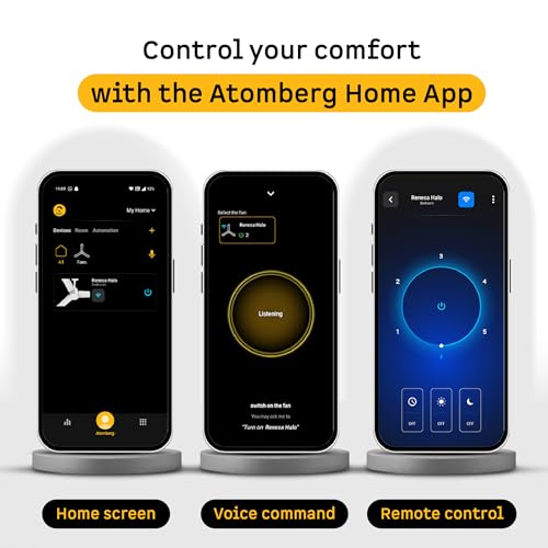 atomberg Renesa Halo Smart Alexa Enabled 1200mm BLDC Ceiling Fan with Remote | BEE 5 star | High Air Delivery | Low noise | LED Speed Indicator | Sleek Design | | 3 Year Warranty |Misty Teal - Image 5