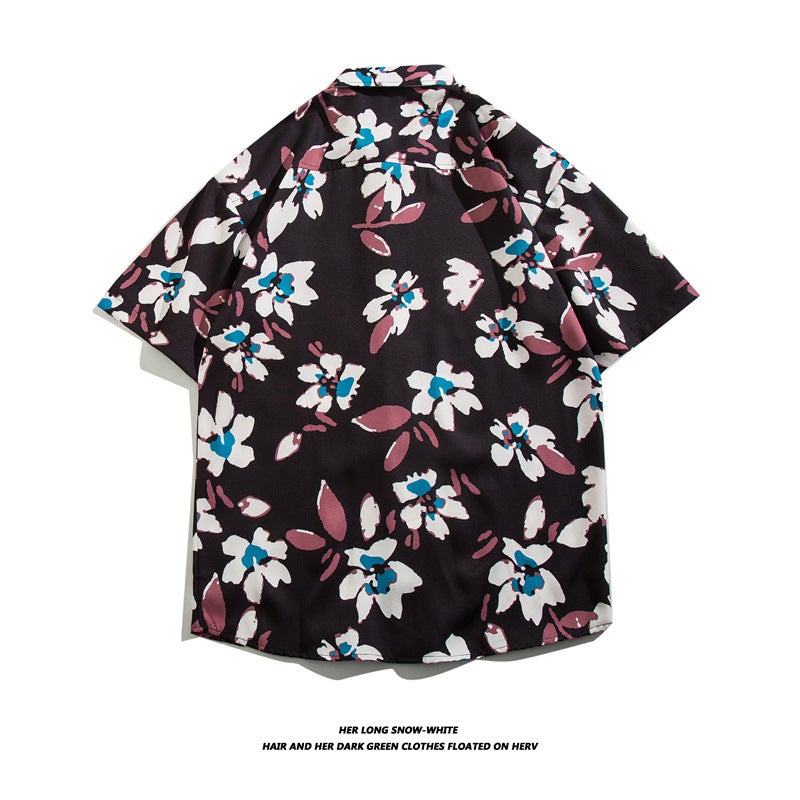 Hong Kong Style Vintage Hawaiian Full Print Short Sleeve Vintage Flora Shirt Men'S And Women'S Thai Yapi Beach Vacation Shirt - Image 3