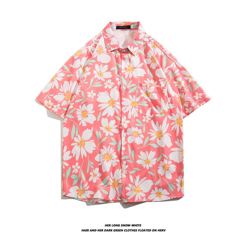 Hong Kong Style Vintage Hawaiian Full Print Short Sleeve Vintage Flora Shirt Men'S And Women'S Thai Yapi Beach Vacation Shirt - Image 5