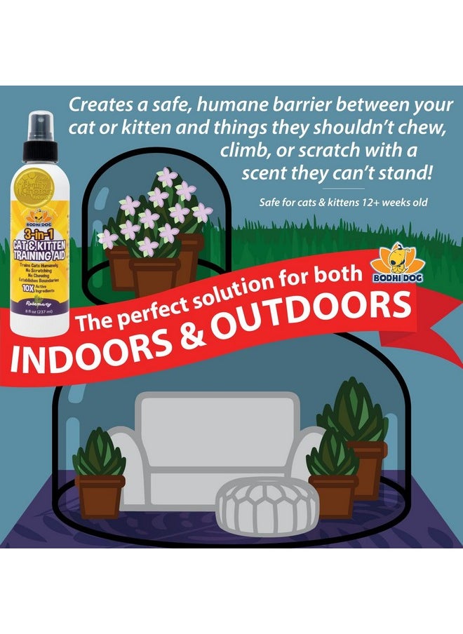 Bodhi Dog - 3In1 Cat & Kitten Training Aid | Cat Deterrent Spray For Indoor And Outdoor Use | Cat Repellent Spray For Furniture | Establish Boundaries & Keep Cat Off | Made In The Usa (8 Oz) - Image 1
