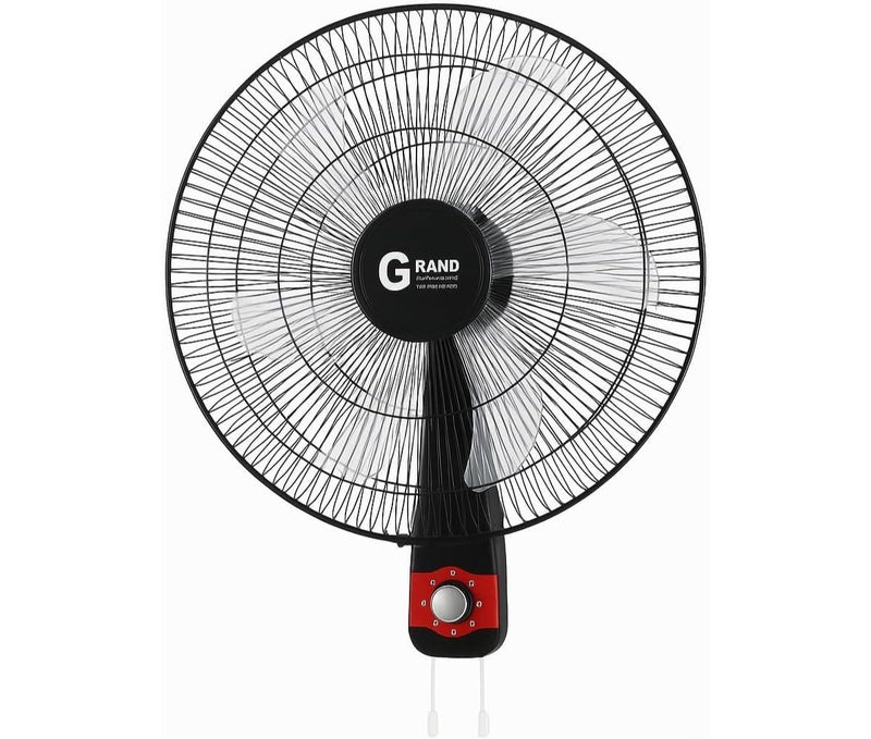 Grand Electronic 18-inch wall fan, 6 blades, 3 multi-blades, high-quality motor, space-saving design, black 1000012221 - Image 1