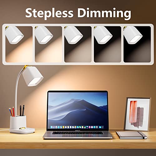 GONDSILY LED Desk Lamp with USB Charging Port Touch Control 3 Color Modes, Stepless Dimming,Eye-Caring LED Table Lamp for Home,Office,Bedroom,Reading,Work,Study,Gooseneck Lamp, 5V, 2.4A - Image 3