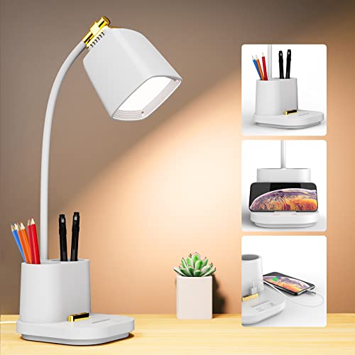 GONDSILY LED Desk Lamp with USB Charging Port Touch Control 3 Color Modes, Stepless Dimming,Eye-Caring LED Table Lamp for Home,Office,Bedroom,Reading,Work,Study,Gooseneck Lamp, 5V, 2.4A - Image 1