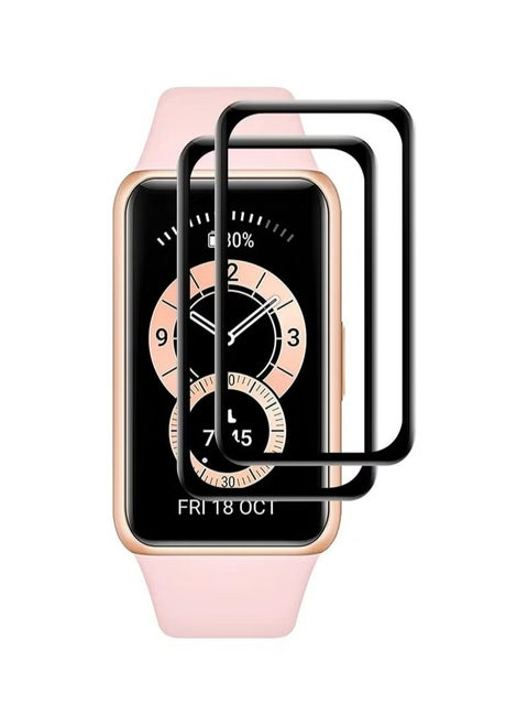 2 Pack Compatible with Honor Band 6 Screen Protector, 3D Curved Full Coverage TPU Anti-scratch Bubble Free Anti-Fingerprint Easy Install Clear HD Screen Protector for Honor Band 6