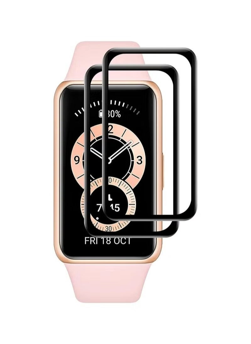 2 Pack Compatible with Honor Band 6 Screen Protector, 3D Curved Full Coverage TPU Anti-scratch Bubble Free Anti-Fingerprint Easy Install Clear HD Screen Protector for Honor Band 6