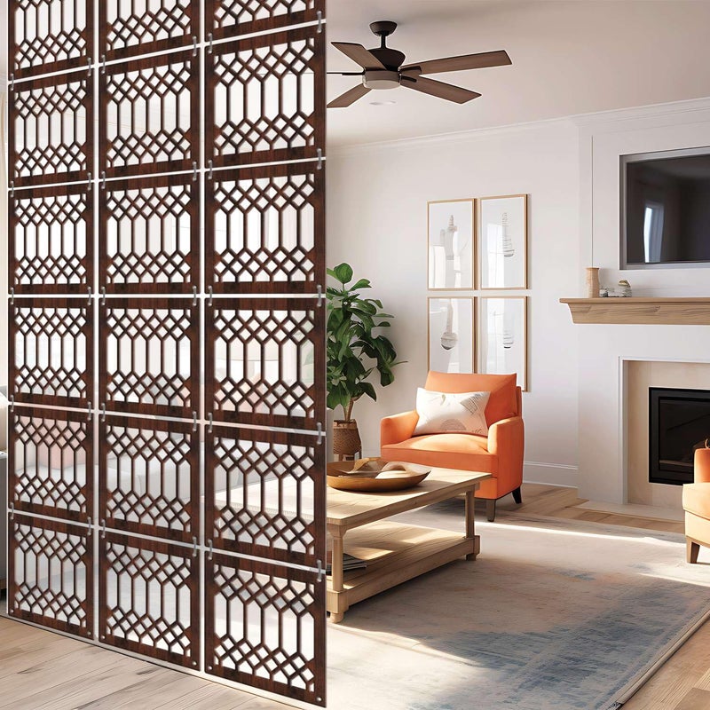 Random فاصل غرفة معلق عشوائي 12 قطعة مع خطافات لوحات تقسيم زخرفية حديثة لغرفة النوم وغرفة المعيشة ومنطقة الطعام وبيت العبادة RSD4125 - Image 4