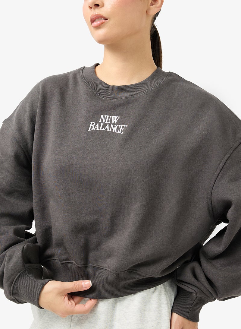 New Balance Linear Heritage French Terry  Sweatshirt - Image 3