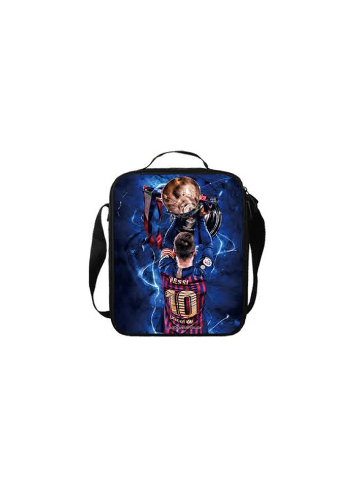Generic - Cross-border supply football star Messi printed backpack three-piece children's schoolbag primary school student cartoon backpack,B style - three-piece set - Messi - Image 1