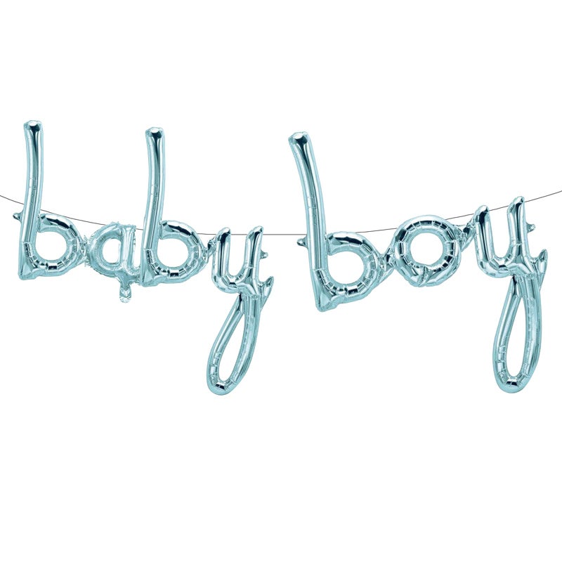 Tellpet Baby Boy Balloons Blue Baby Boy Letter Balloon Baby Shower Decorations - Image 3