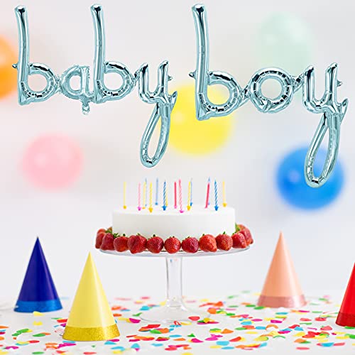 Tellpet Baby Boy Balloons Blue Baby Boy Letter Balloon Baby Shower Decorations - Image 5