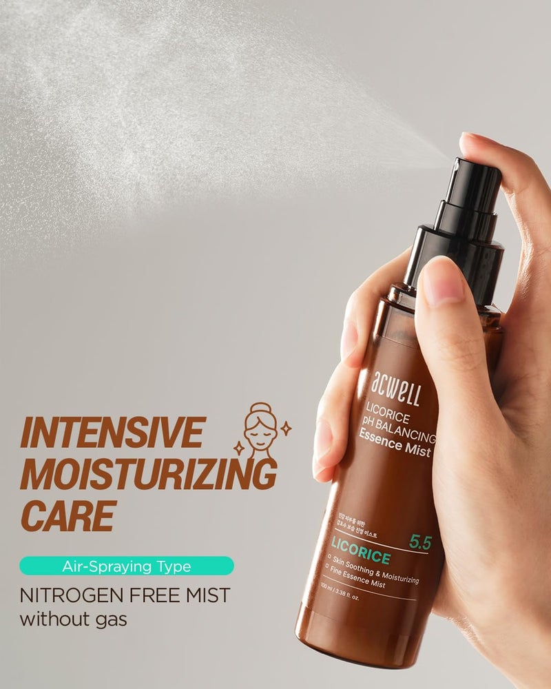 ACWELL Licorice pH Balancing Essence Hydrating Face Mist 3.38 fl.oz. - Soothing and Hydrating with Licorice Water for Instant Moisturization, Facial Mist Without Nitrogen for All Skin Types - Image 4