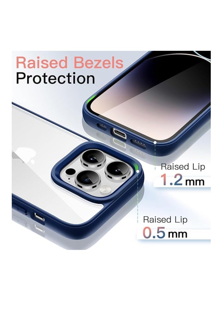 ماجيك ماسك جراب Magic Mask لموبايل iPhone 13 Pro – إطار ماسك جامد | ضهر شفاف ضد الاصفرار مع بامبر ضد الصدمات (كحلي) - Image 2