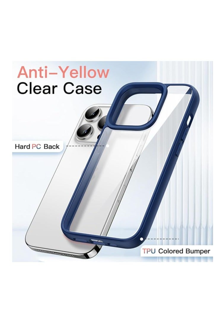 ماجيك ماسك جراب Magic Mask لموبايل iPhone 13 Pro – إطار ماسك جامد | ضهر شفاف ضد الاصفرار مع بامبر ضد الصدمات (كحلي) - Image 4