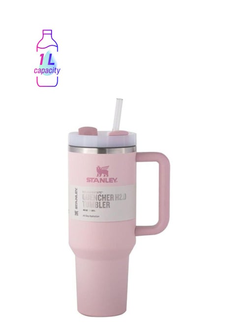 H2.0 FlowState Stainless Steel Vacuum Insulated Tumbler with Lid and Straw for Water, Iced Tea or Coffee, Smoothie and More, 40 oz