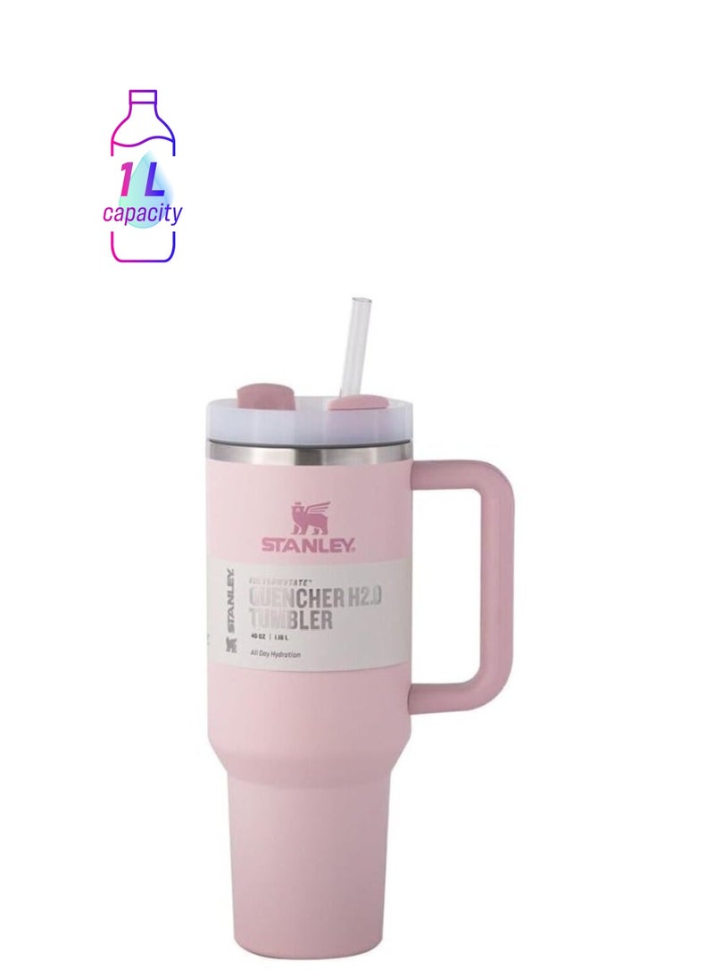 H2.0 FlowState Stainless Steel Vacuum Insulated Tumbler with Lid and Straw for Water, Iced Tea or Coffee, Smoothie and More, 40 oz