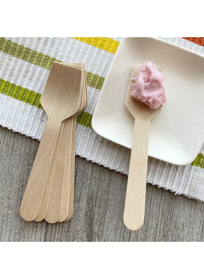 آوتسايد ذا بوكس بيبرز ملاعق خشبية صغيرة بكميات كبيرة - صديقة للبيئة وقابلة للاستخدام مرة واحدة وقابلة للتحلل البيولوجي - 3.75 بوصة - عبوة من 300 قطعة من خارج العلبة - Image 4