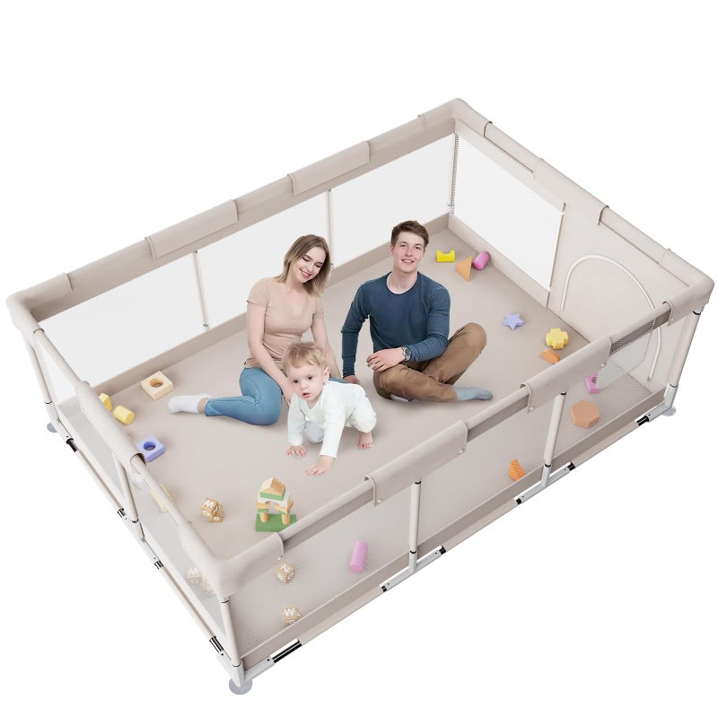 ZEEBABA Baby Playpen,71x47 inch Playpen for Babies and Toddlers, Play Pen for Kids, Play Pens for Babies and Toddlers for Apartment (Without mat) - Image 1