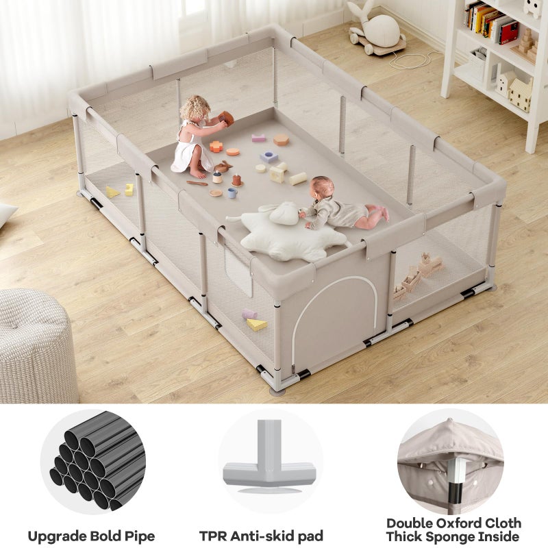 ZEEBABA Baby Playpen,71x47 inch Playpen for Babies and Toddlers, Play Pen for Kids, Play Pens for Babies and Toddlers for Apartment (Without mat) - Image 5