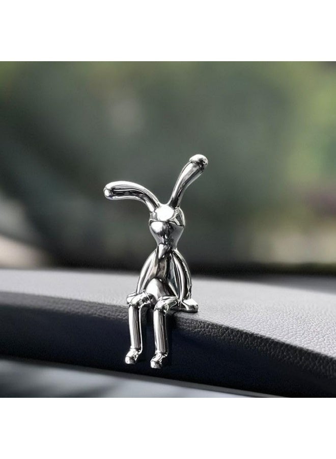 4 PCS Bunny Statue Home Decor White Gold Decorative Ornaments Easters Sculpture for Table Shelf Dinner Living Room Office Modern Style Trendy Car Decor Birthday Gifts for Women Men - Image 2