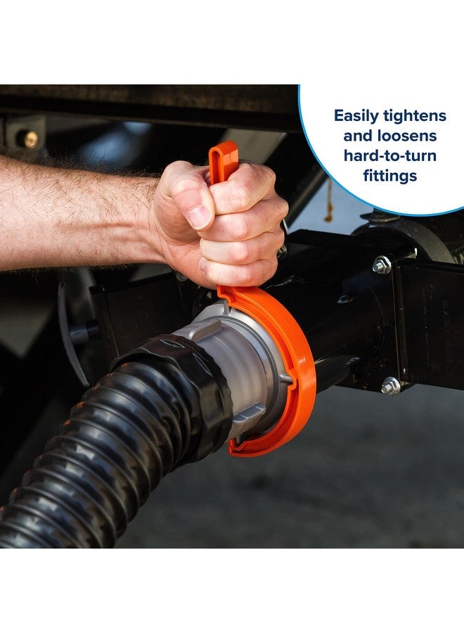 Camco RhinoFLEX RV Sewer Hose Wrenches, 2-Pack, Orange - Image 1