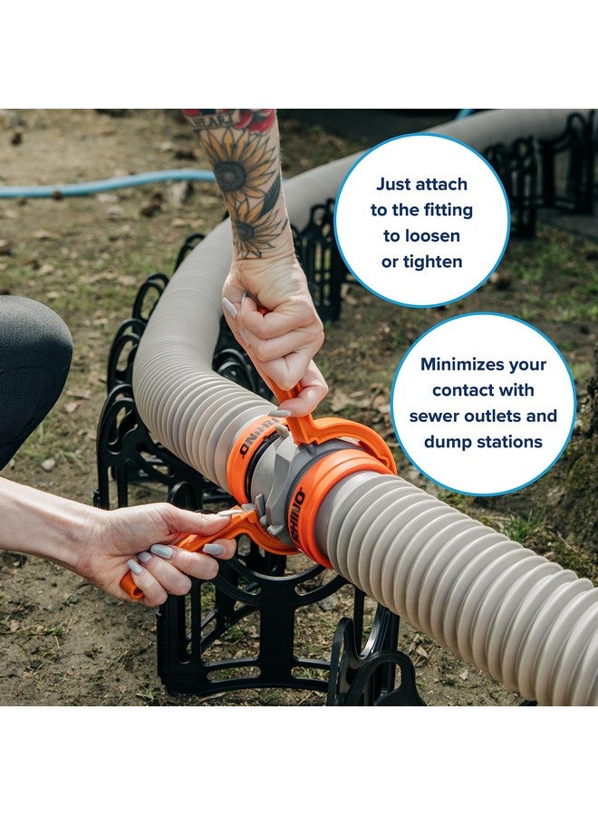 Camco RhinoFLEX RV Sewer Hose Wrenches, 2-Pack, Orange - Image 2