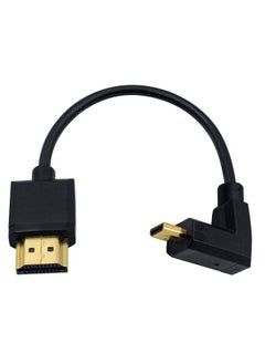 Duttek Micro Hdmi To Standard Hdmi Cable Micro Hdmi To Hdmi Adapter Cable Extreme Thin Up Angled Micro Hdmi Male To Hdmi Male Cable For 1080P 4K Ultrahd 3D Ethernet (6 Inch 15Cm)  - Image 1