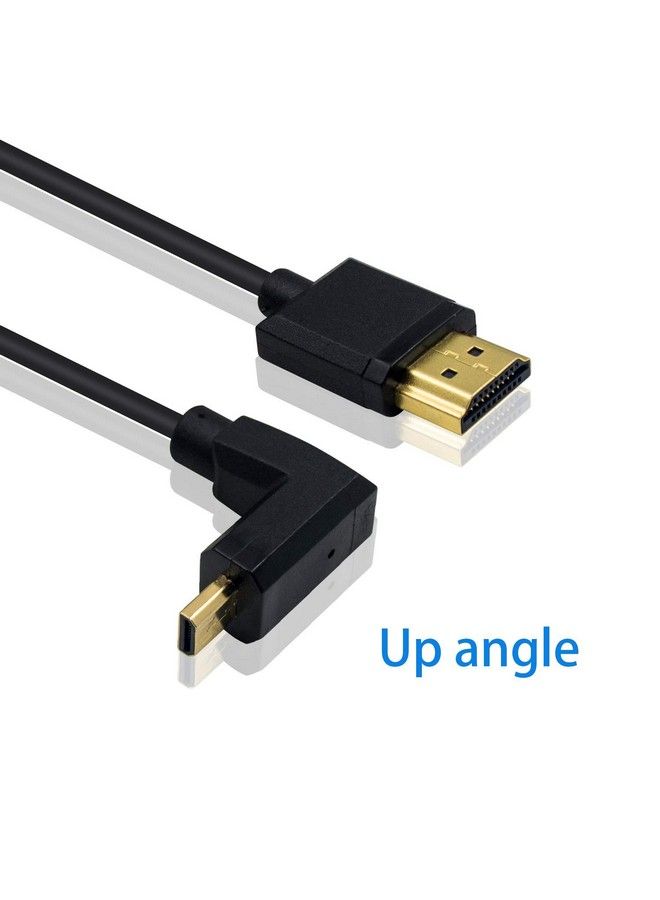 Duttek Micro Hdmi To Standard Hdmi Cable Micro Hdmi To Hdmi Adapter Cable Extreme Thin Up Angled Micro Hdmi Male To Hdmi Male Cable For 1080P 4K Ultrahd 3D Ethernet (6 Inch 15Cm) - Image 3