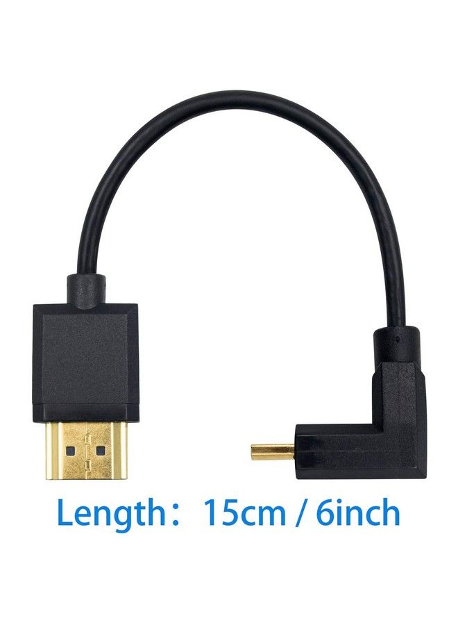 Duttek Micro Hdmi To Standard Hdmi Cable Micro Hdmi To Hdmi Adapter Cable Extreme Thin Up Angled Micro Hdmi Male To Hdmi Male Cable For 1080P 4K Ultrahd 3D Ethernet (6 Inch 15Cm) - Image 5
