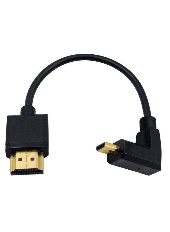 Duttek Micro Hdmi To Standard Hdmi Cable Micro Hdmi To Hdmi Adapter Cable Extreme Thin Up Angled Micro Hdmi Male To Hdmi Male Cable For 1080P 4K Ultrahd 3D Ethernet (6 Inch 15Cm) - Image 2