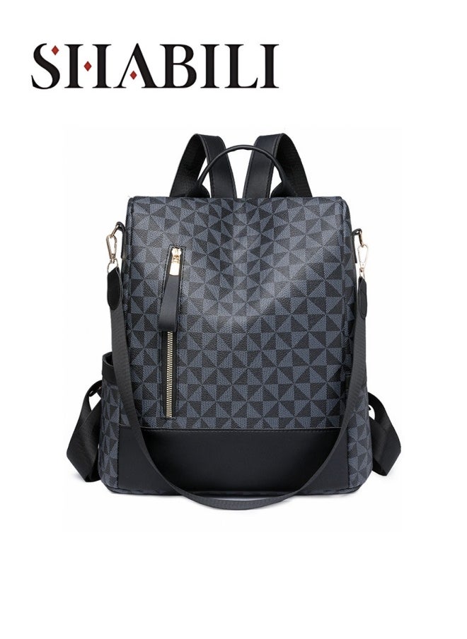 SHABILI Girls' PU Leather Backpack, Women's Large-capacity School Bag College Bag Tourist Bag Back Bag, Daily Commuting Shoulder Bag Office Bag Handbag Tote Bags for Students, Ladies and Teenagers  - Image 1