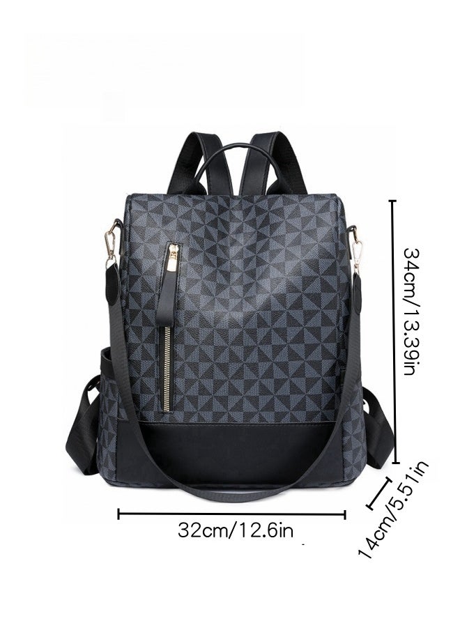 SHABILI Girls' PU Leather Backpack, Women's Large-capacity School Bag College Bag Tourist Bag Back Bag, Daily Commuting Shoulder Bag Office Bag Handbag Tote Bags for Students, Ladies and Teenagers  - Image 4