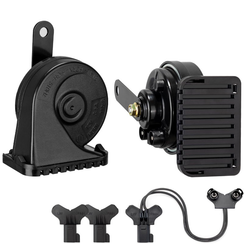 Car Horn for Ford F150 Explorer MustangGMCChevroletRamTesla 12V 130dB Dual Tone Electric Snail Auto Horn Waterproof