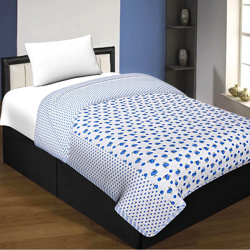 Kuber Industries Flower Printed Reversible AC Dohar, 60"x90" (Blue)-HS_38_KUBMART21314 - Image 1