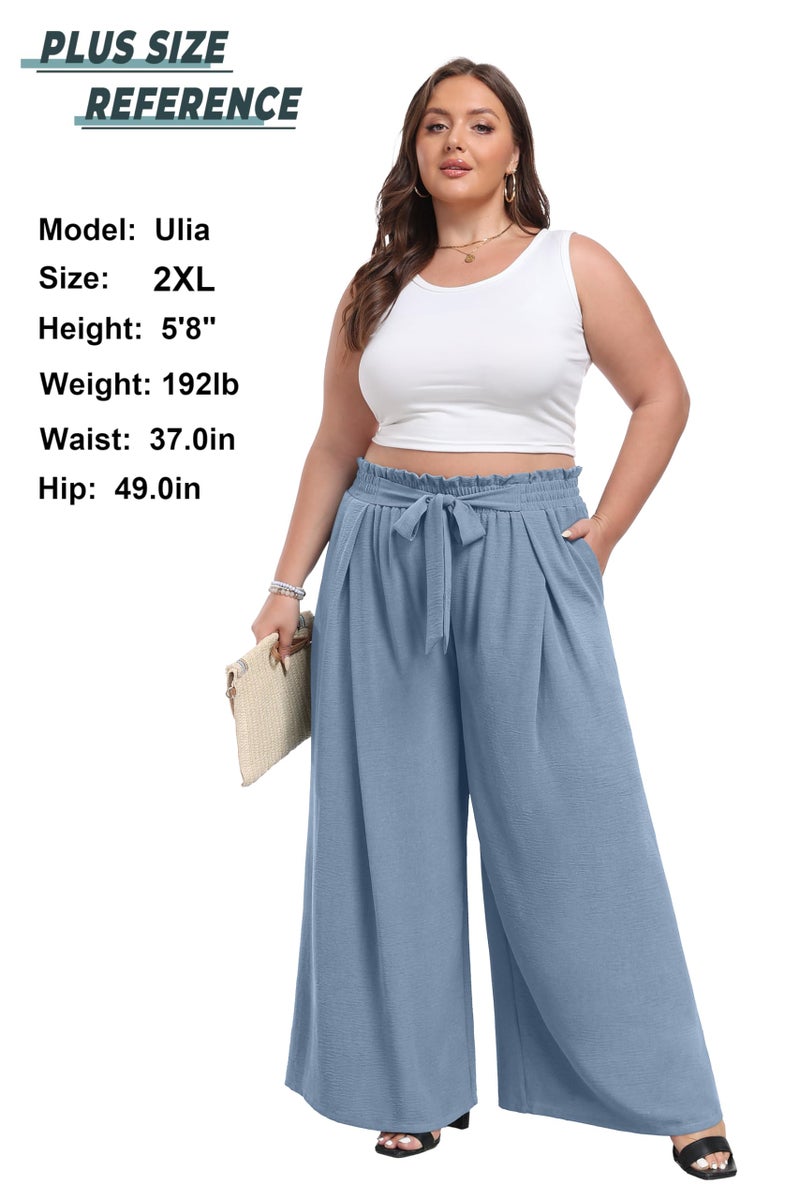 Lepunuo Women's Casual Loose Wide Leg Pants Comfy High Waisted Lounge Pants with Pockets - Image 4