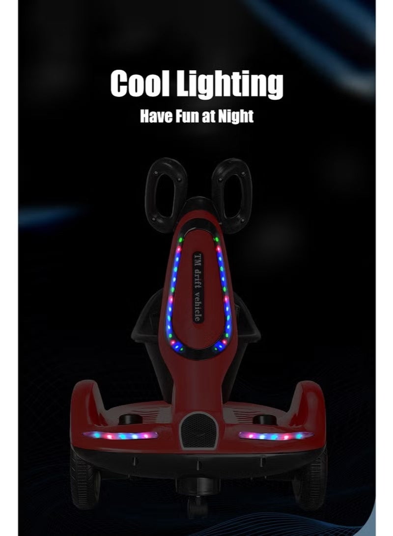 HooToo Smart electric scooter for kids with remote control and music, colorful LED lights - comfortable seat with backrest, smart foot pedal steering system, electric motor at safe speed (5-10 km/h), fast charging (3-5 hours) for up to 2 hours of fun, 4 durable wheels with a balancing system for maximum stability and safety, suitable for children aged 2 to 8 years - ideal for home, gardens, parks and entertainment venues. - Image 2