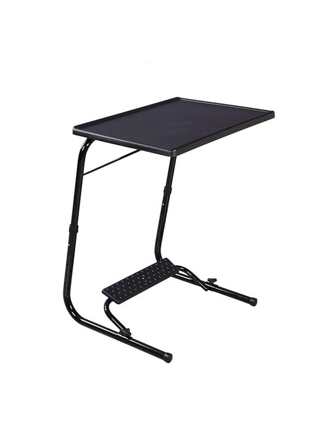 TABLE MAGIC Alloy Steel Laptop Desk with Footrest, Height Adjustable, Multipurpose (TM Footrest-Black, Large, 53cm) - Image 1