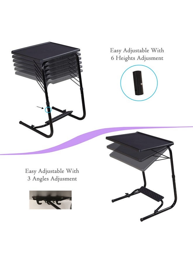 TABLE MAGIC Alloy Steel Laptop Desk with Footrest, Height Adjustable, Multipurpose (TM Footrest-Black, Large, 53cm) - Image 3