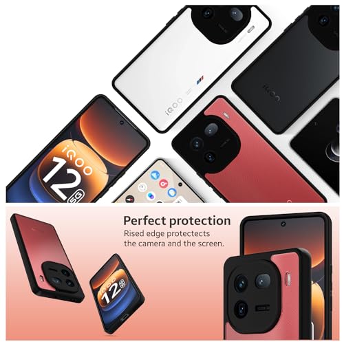 KAPAVER Hybrid Series Back Cover Case Compatible with iQOO 12 5G (PC+TPU) (Black) - Image 4