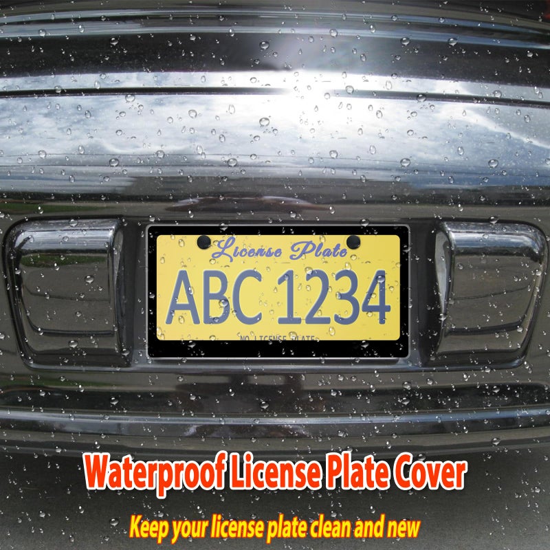 BGGTMO Clear License Plate Covers- Black Car Tag Frame, Unbreakable Number Plate Protector with Screws Caps and Rattle Proof Pads, 2 Pack for Front Rear - Image 2